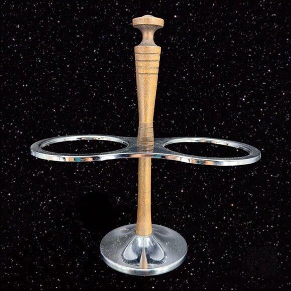 Mid Century Modern MCM Glass & Teak Condiment Server Vintage Relish Caddy Spoons - Picture 5 of 13